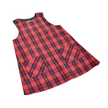 Load image into Gallery viewer, Girls’ Plaid Jumper - Shoulder-Button Style
