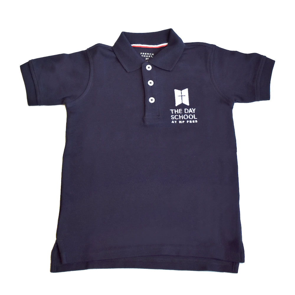 Boys’ Navy Short-sleeve Uniform Polo w/ School Logo