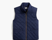 Load image into Gallery viewer, Boys’ Navy Quilted Vest w/ School Logo
